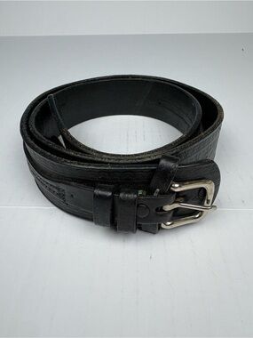 Frontier Belt Men Size 40 Black Top Grain Steer Hide Leather Buckle Backing